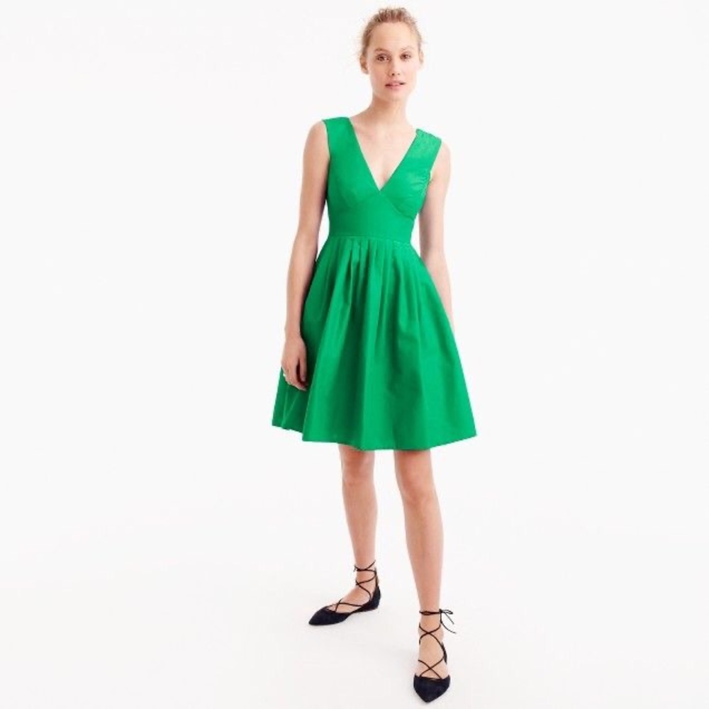 J. Crew V-neck A-Line Faille Party Dress
